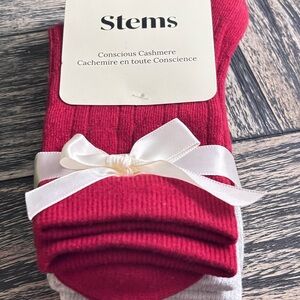 stems Red and White Cashmere Socks